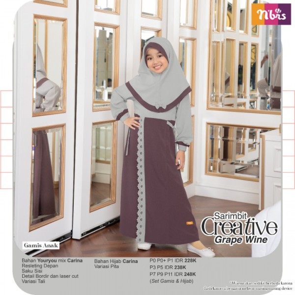 Sarimbit Creative Grape Wine ( Gamis Anak)
