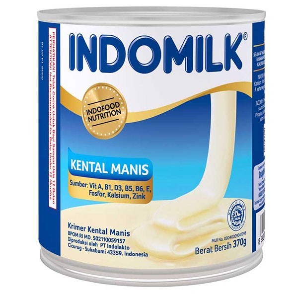Susu Kental Manis Indomilk Putih Kaleng 370 Gr