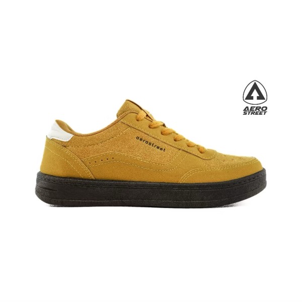 Aerostreet 37- 44 Austin Coklat Tua Kuning Mustard Natural - Sepatu Sneakers Casual