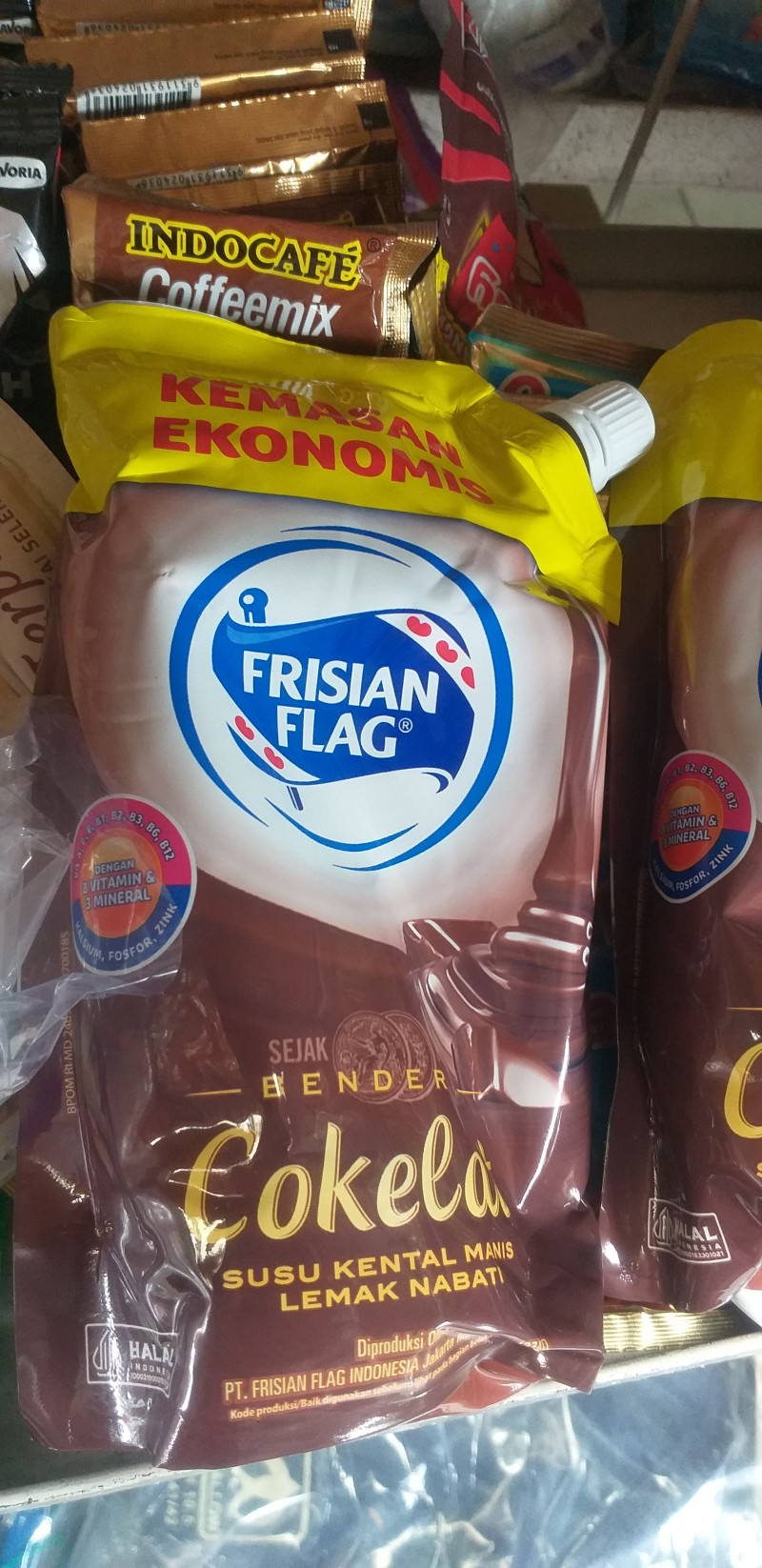 susu bendera coklat pouch