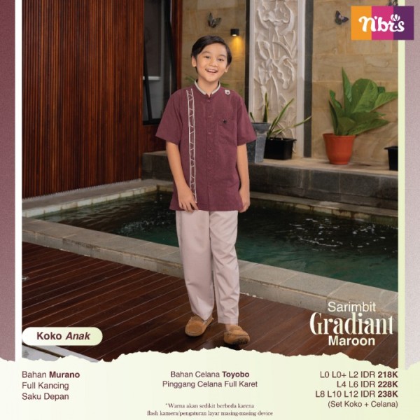koko anak Sarimbit Gradiant Maroon