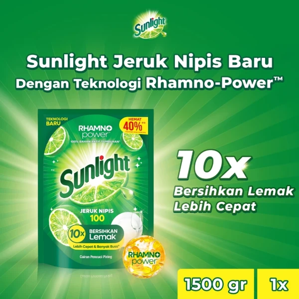 SUNLIGHT SABUN CUCI PIRING JERUK NIPIS REFILL 1500GR