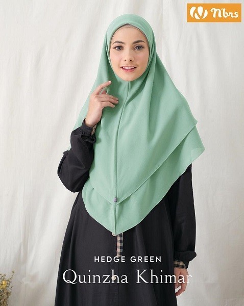 QUINZHA KHIMAR JILBAB HEDGE GREEN