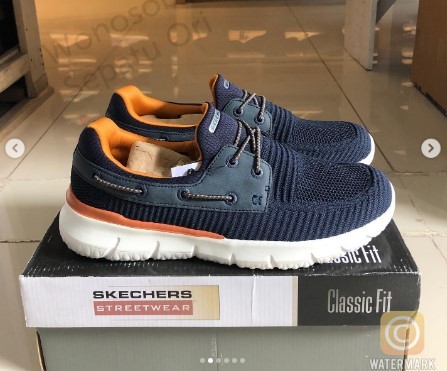 Skechers Del Retto Clean Slate -Navy (Men) (Sol Empuk)(Slip On )