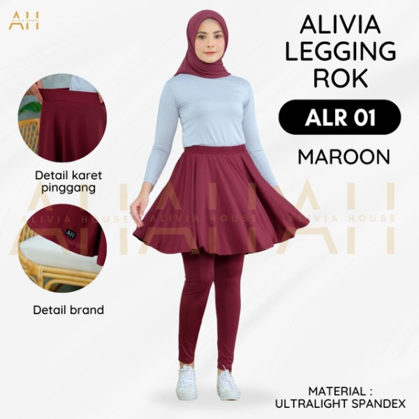 ALIVIA LEGGING ROK 01 (ALR 01) Maroon