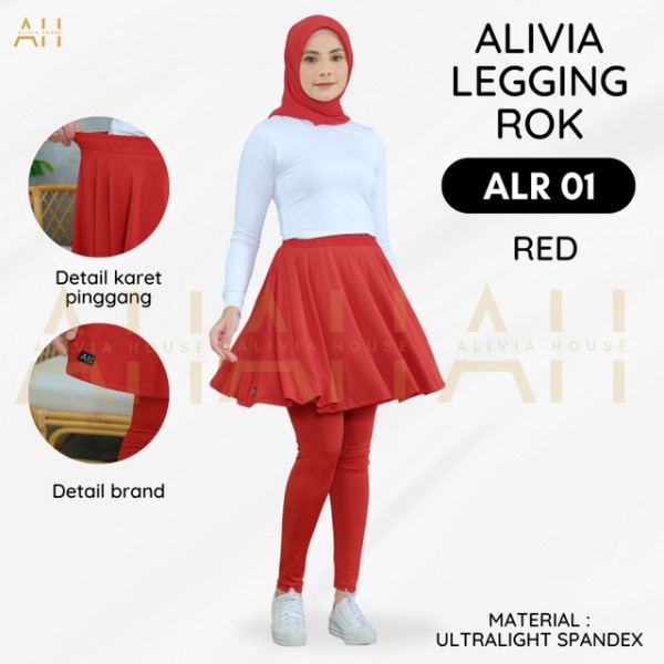 ALIVIA LEGGING ROK 01 (ALR 01) Red merah