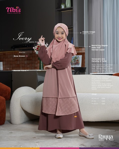 Ivory Gamis Anak rose Brown