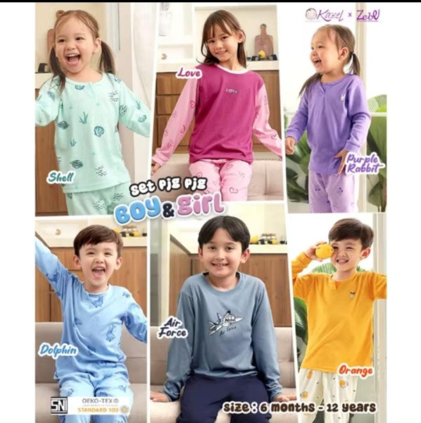 PIYAMA KAZEL ANAK ORANGE