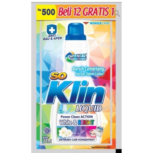 SOKLIN LIQ WHITE BRIGHT 12X22ML 1 karton