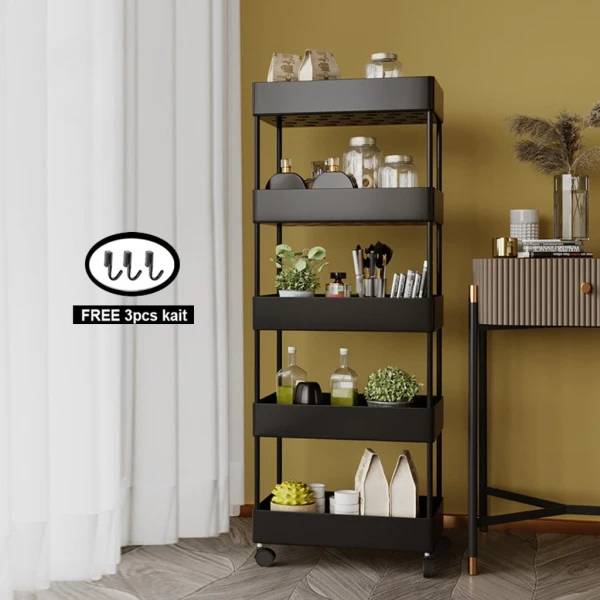 Rak troli plastik rak toilet rak kamar mandi rak dapur serbaguna