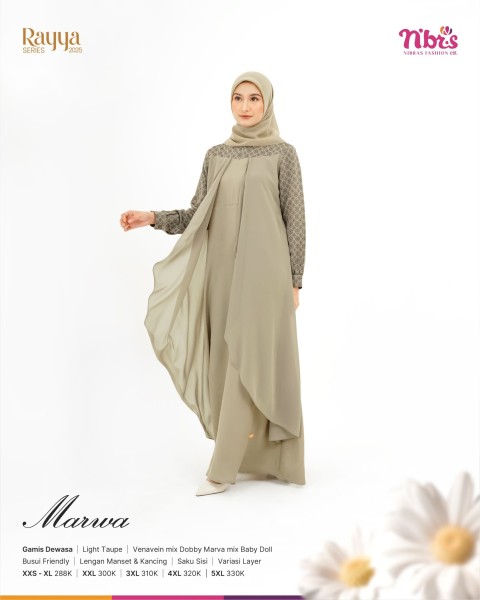 Marwa Gamis Dewasa Light Taupe