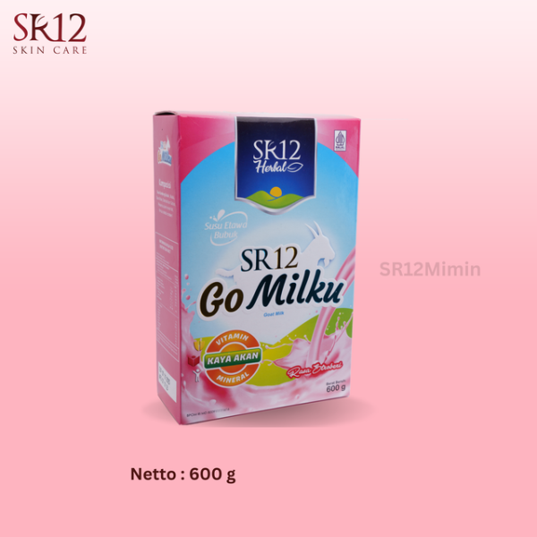 SR12 Gomilku Susu Kambing Etawa Dilengkapi Daun Kelor Madu Ikan Gabus 600 gr Strawberry