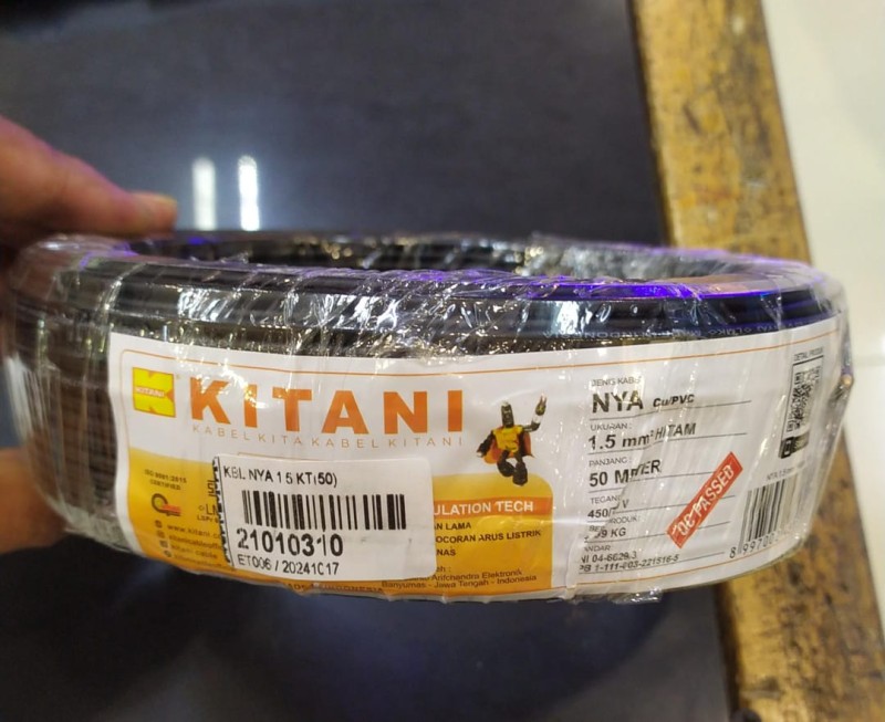 Kabel Kitani NYA 1,5mm Panjang 50M