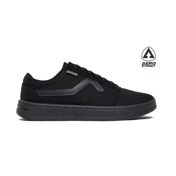 Aerostreet 37-44 Massive Low 2.0 All Black - Sepatu Sneakers Casual
