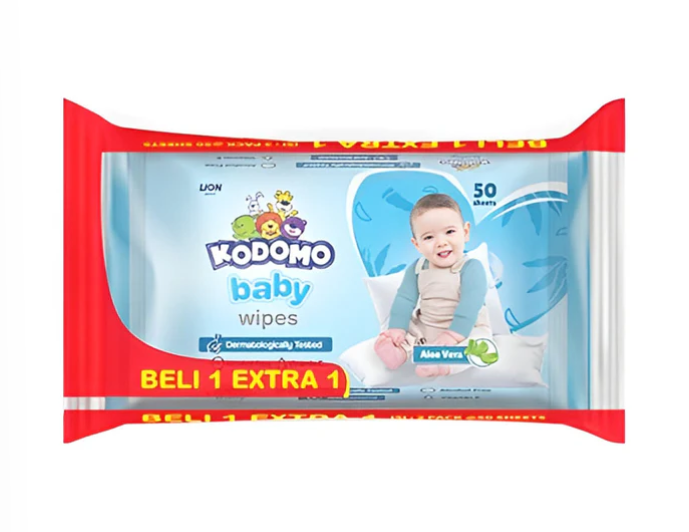 KODOMO BABY WIPES 50 SHEET CLASSIC BLUE