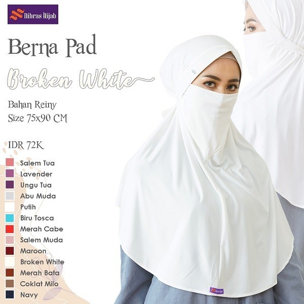 BERNA PAD JILBAB BROKEN WHITE