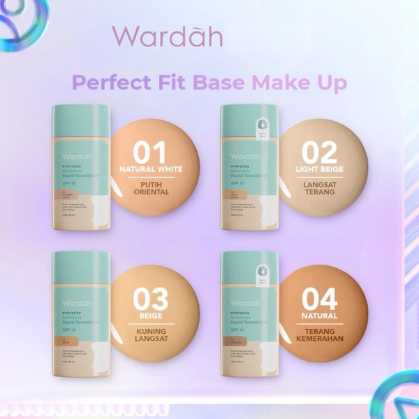 Wardah Everyday Luminous Liquid Foundation (01-04)  40ml