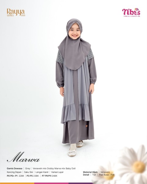 Marwa Gamis Anak Grey